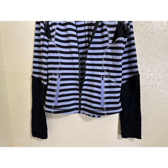 Lululemon FORME Sea Stripe Polar Haze Black Full Zip Sweatshirt Jacket Size 6 - Picture 5 of 7
